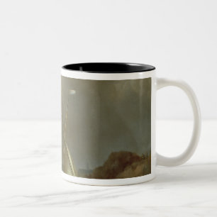 Galleon in Stormy Seas Two-Tone Coffee Mug