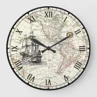 Galleon Sailing Ship ~ 1789 Western Hemisphere Map