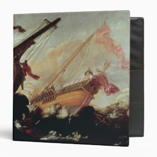 Galleons wrecked on a rocky shore binder