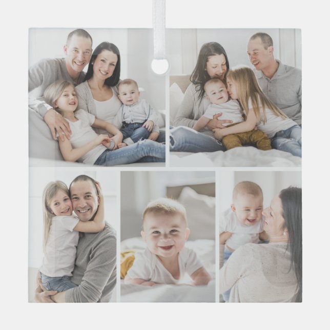 Gallery Grid 5 Photos Custom Photo Ornament (Front)