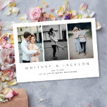 Gallery Multi Photo Save the Date Invitation<br><div class="desc">Save your date with three of your favourite engagement photos in this modern/minimalist design.</div>