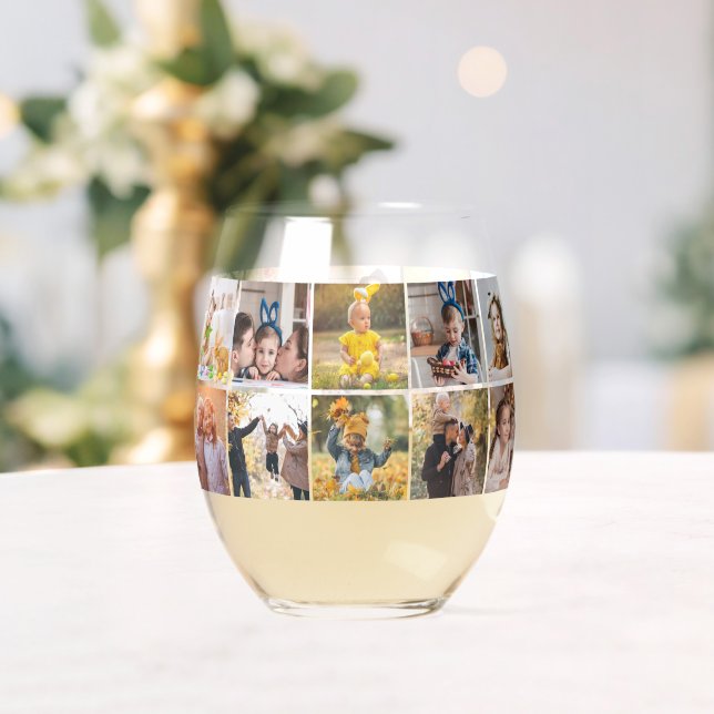 Gallery of 20 Personalized Photo Stemless Wine Glass (Insitu (Wedding))