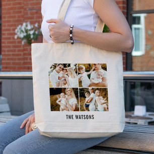 Gallery of 4 Photo Personalized Tote Bag