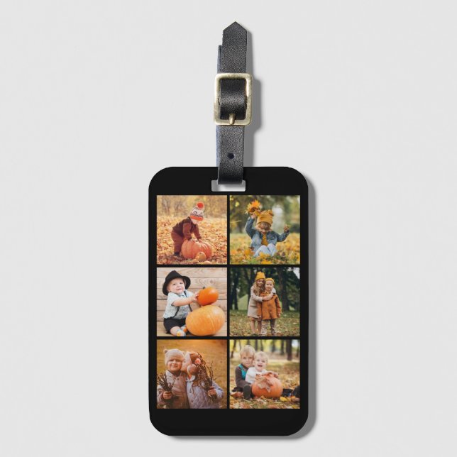 Gallery of 6 Personalized Photos Luggage Tag (Front Vertical)