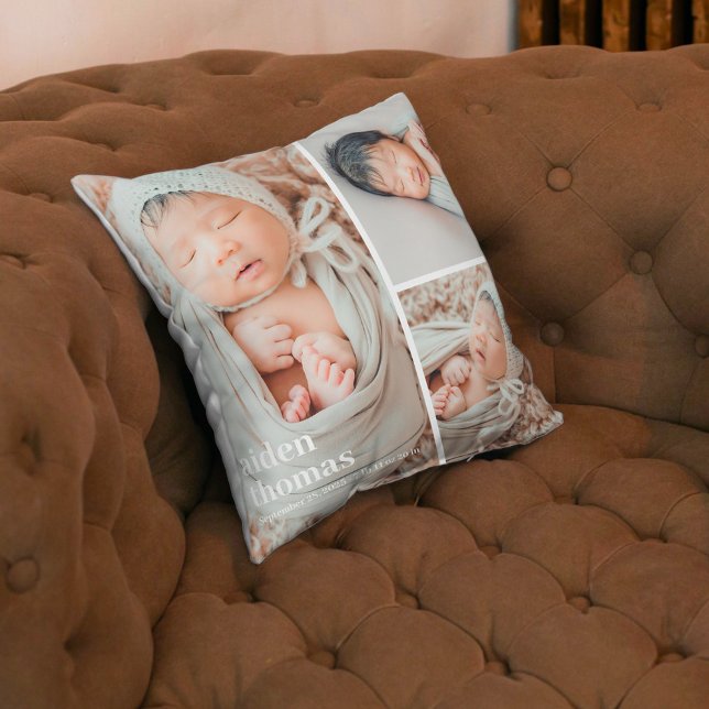Gallery of Three Editable Colour Photo Throw Pillo Throw Pillow (Creator Uploaded)