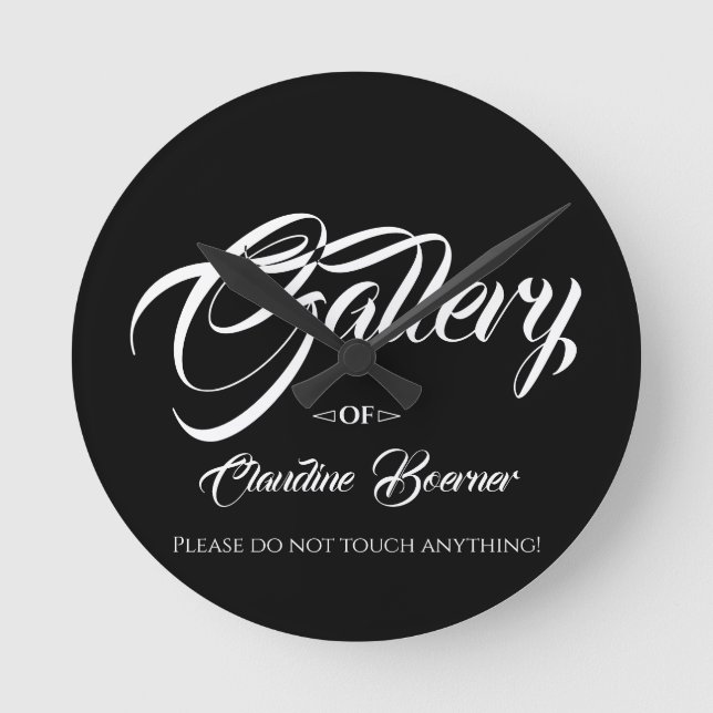 Gallery Sign for Artist Wall Clock (Front)
