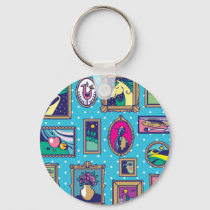 Gallery Wall: Diverse Picture Collection Keychain