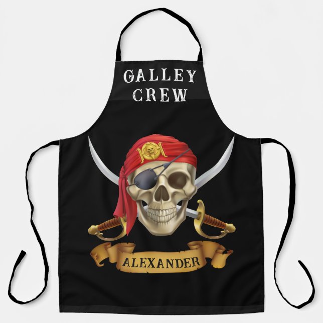 Galley Crew Pirate Personalize Apron (Front)