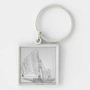 Galley of the 16th century keychain