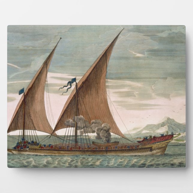 Galley under sail, flying standard of the Commande Plaque (Front)