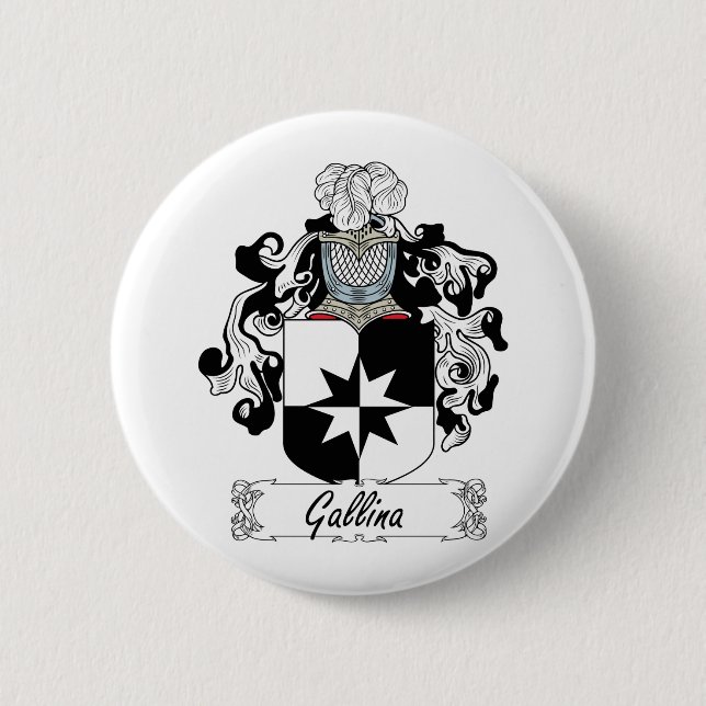 Gallina Family Crest 2 Inch Round Button (Front)