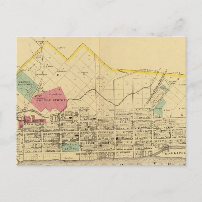 Gallipolis, Ohio Postcard (Front)