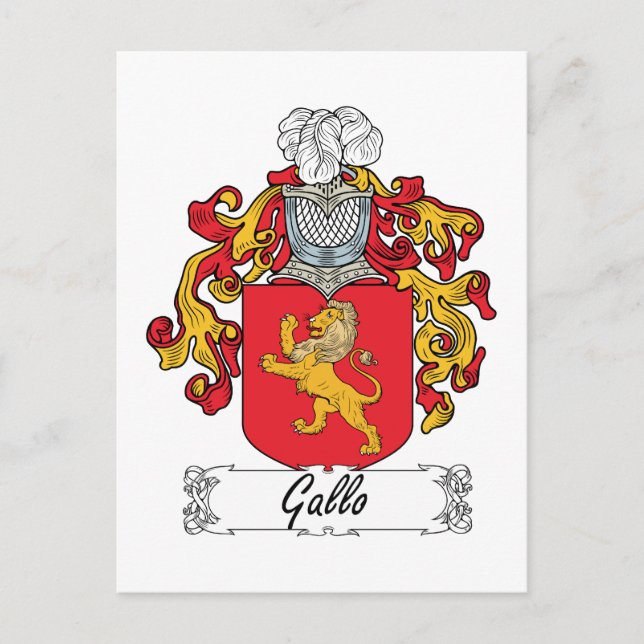 Gallo Family Crest Postcard (Front)