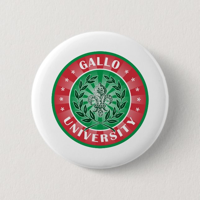 Gallo University Italian 2 Inch Round Button (Front)