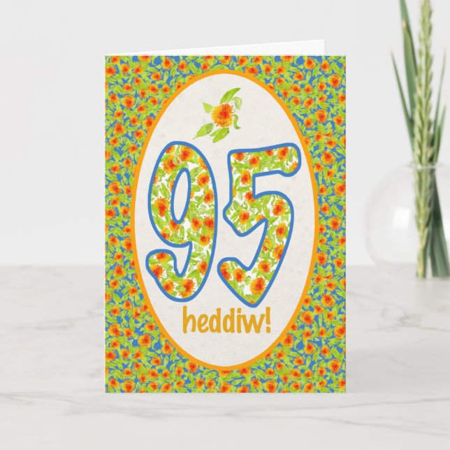 Gallois 95e carte d'anniversaire, Orange Pot Marig (Devant)