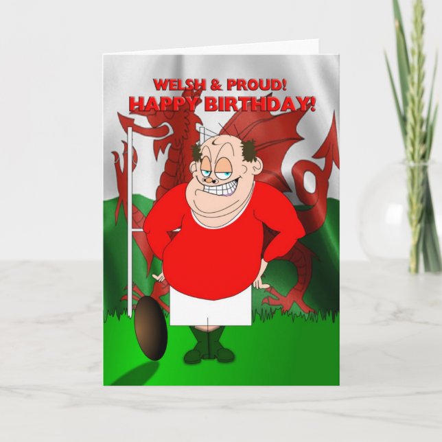 Gallois et carte d'anniversaire fière de rugby (Devant)