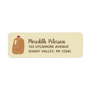 Gallon Apple Cider Jug Adresse de retour