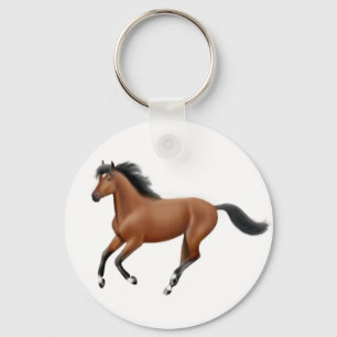 Galloping Bay Horse Keychain