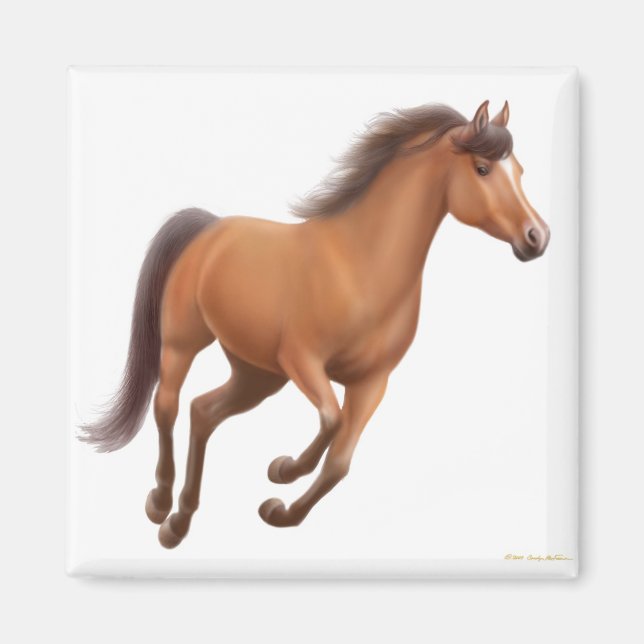 Galloping Bay Horse Magnet (Front)