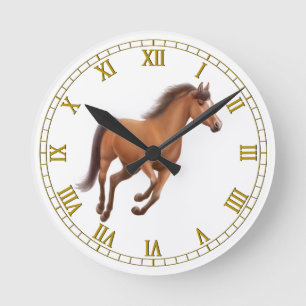 Galloping Bay Horse Wall Clock