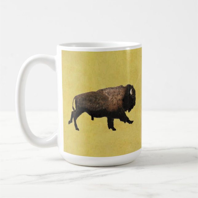 Galloping Bison Coffee Mug (Left)