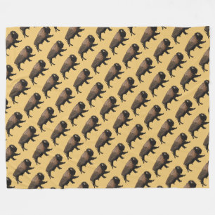 Galloping Bison Fleece Blanket