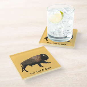 Galloping Bison Glass Coaster