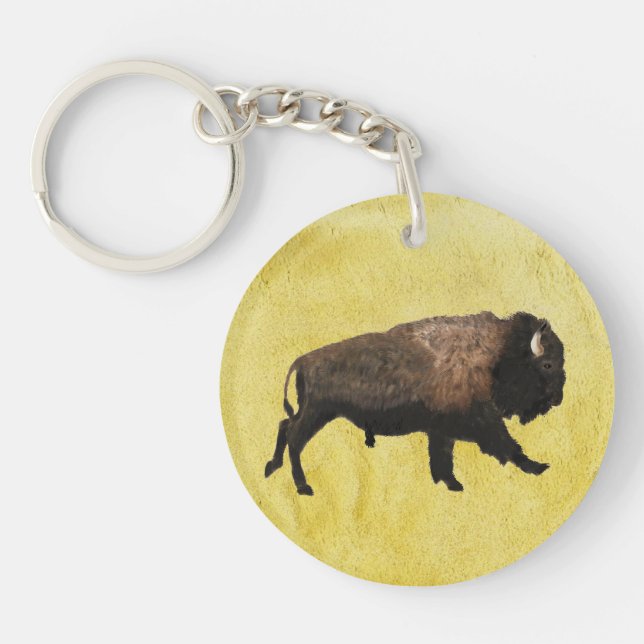 Galloping Bison Keychain (Front)