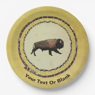 Galloping Bison Paper Plate