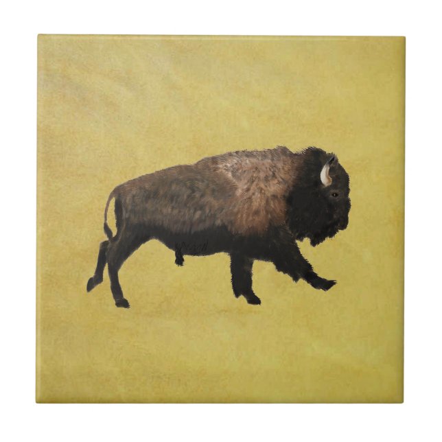 Galloping Bison Tile (Front)