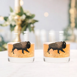 Galloping Bison Whiskey Glass