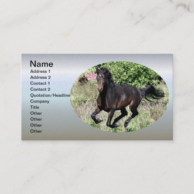 Galloping Chestnut Horse Business Card (Front)