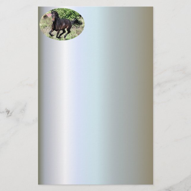Galloping Chestnut Horse Stationery (Front)