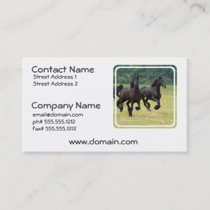 Galloping Friesian Horses Business Cards