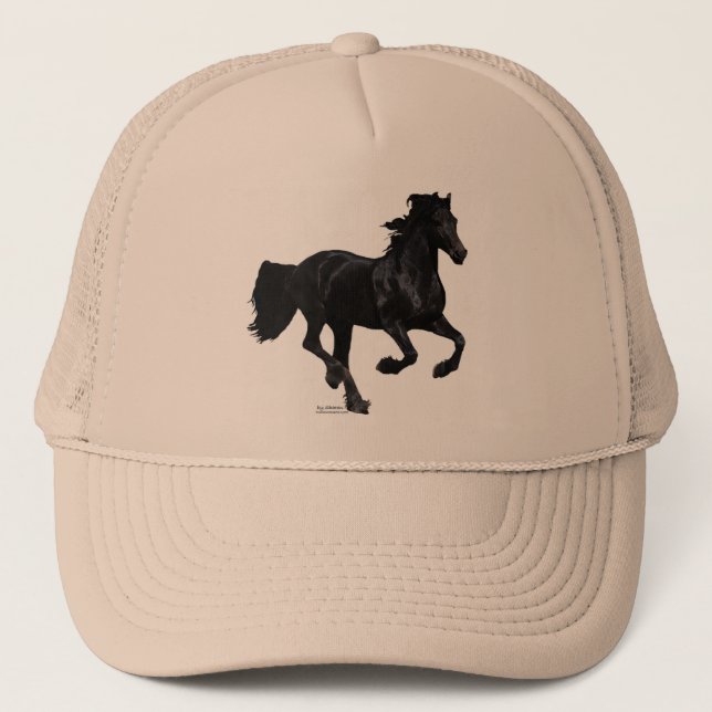 Galloping Friesian Trucker Hat (Front)
