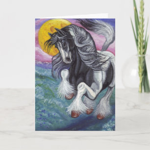 GALLOPING GYPSY HORSE Moon Note Card