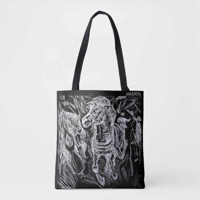 Galloping Horse – Edvard Munch Personalized  Tote Bag (Front)