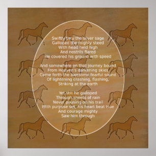 Galloping Horse Motivational Poem Poster