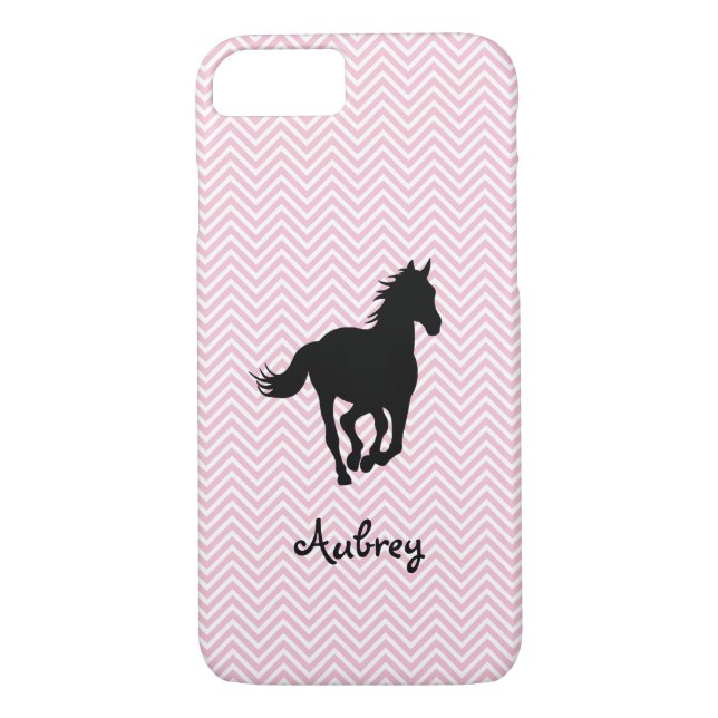Galloping Horse on Zigzag Personalized Case-Mate iPhone Case (Back)
