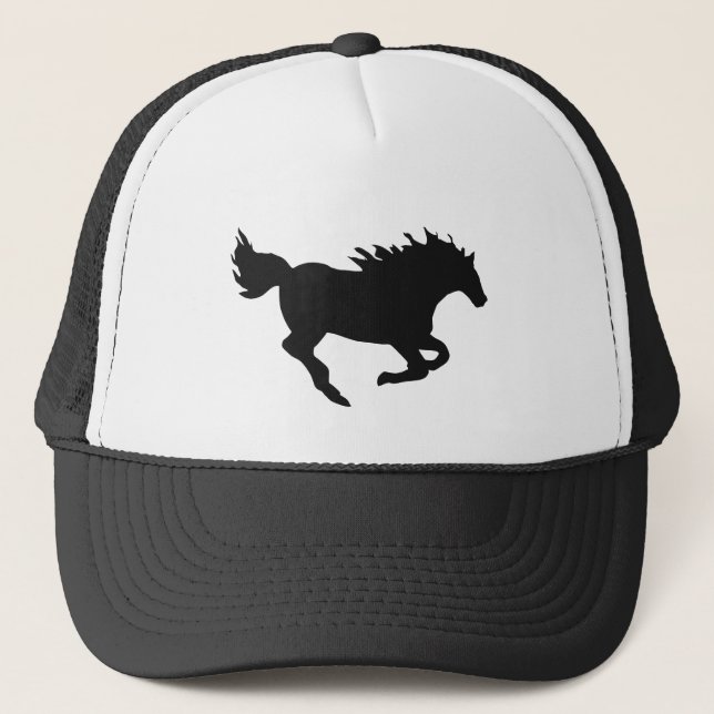 Galloping Horse Silhouette Trucker Hat (Front)