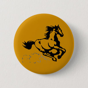 Galloping Horse Wild and Free 2 Inch Round Button