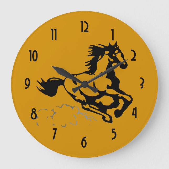 Galloping Horse Wild and Free Large Clock (Front)
