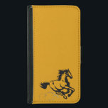 Galloping Horse Wild and Free Samsung Galaxy S5 Wallet Case<br><div class="desc">A fantastic illustration of a galloping horse. This horse is a golden chestnut brown colour with a black mane and tail. He can be seen galloping fast with clouds of dust being kicked up by his heels. His mane and tail flying in the breeze. Great for horse lovers.</div>