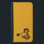 Galloping Horse Wild and Free Samsung Galaxy S5 Wallet Case<br><div class="desc">A fantastic illustration of a galloping horse. This horse is a golden chestnut brown colour with a black mane and tail. He can be seen galloping fast with clouds of dust being kicked up by his heels. His mane and tail flying in the breeze. Great for horse lovers.</div>