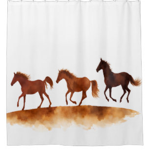 Galloping Horses on Watercolor Plain