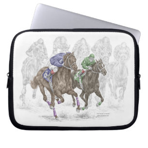 Galloping Race Horses Laptop Sleeve