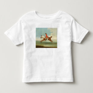 Galloping Racehorse and mounted Jockey in Red (oil Toddler T-shirt
