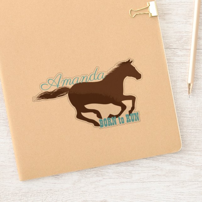 Galloping running horse silhouette personalized (Notebook)