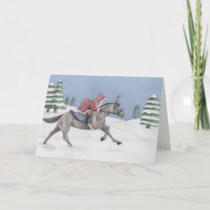 Galloping Santa Holiday Card