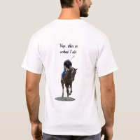 Galloping Thoroughbred Horse And Rider B T-Shirt